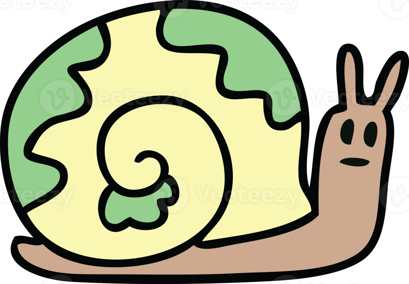 hand drawn quirky cartoon snail png