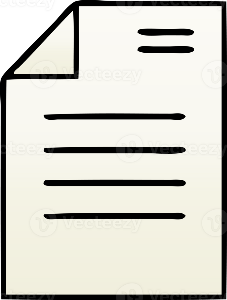 gradient shaded cartoon of a sheet of paper png