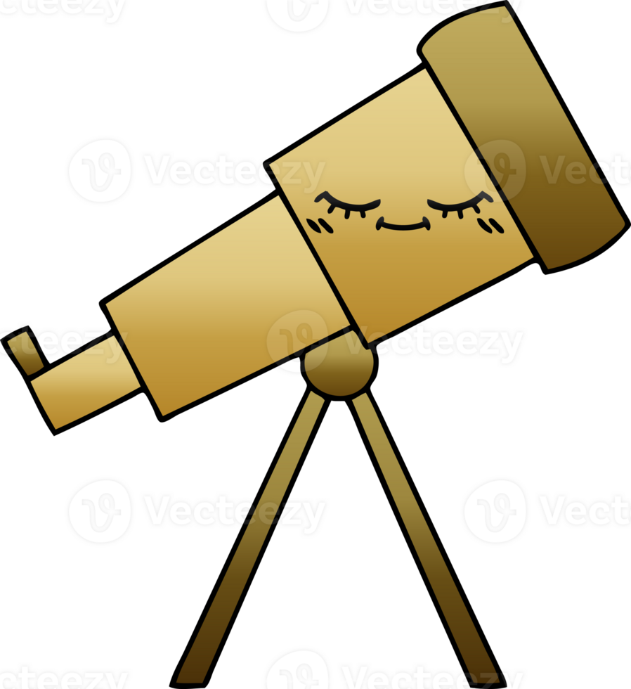 gradient shaded cartoon of a telescope png