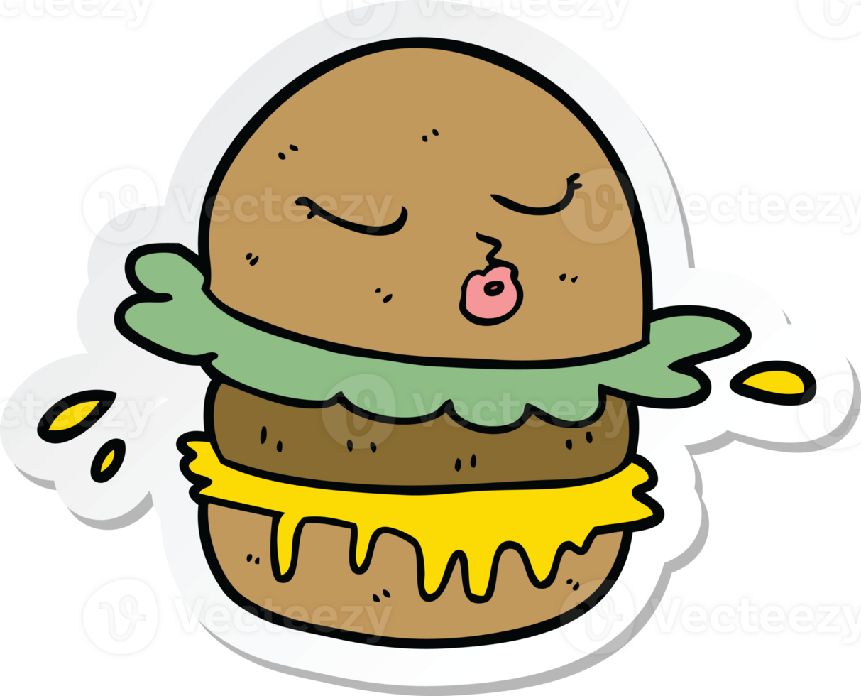 sticker of a cartoon fast food burger png