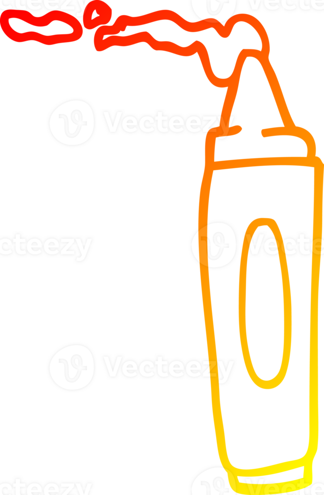 warm gradient line drawing of a cartoon coloring crayon png