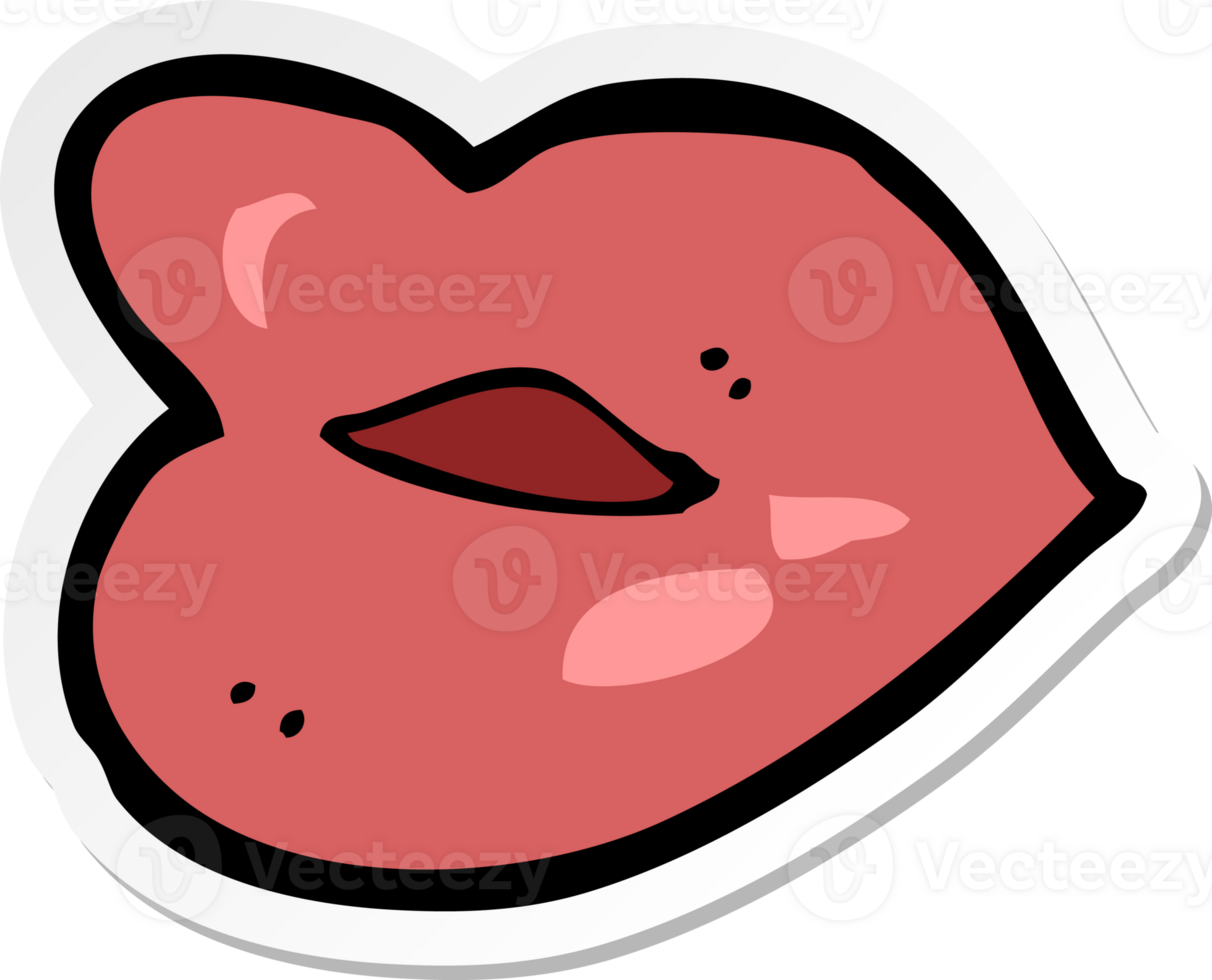 sticker of a cartoon lips png
