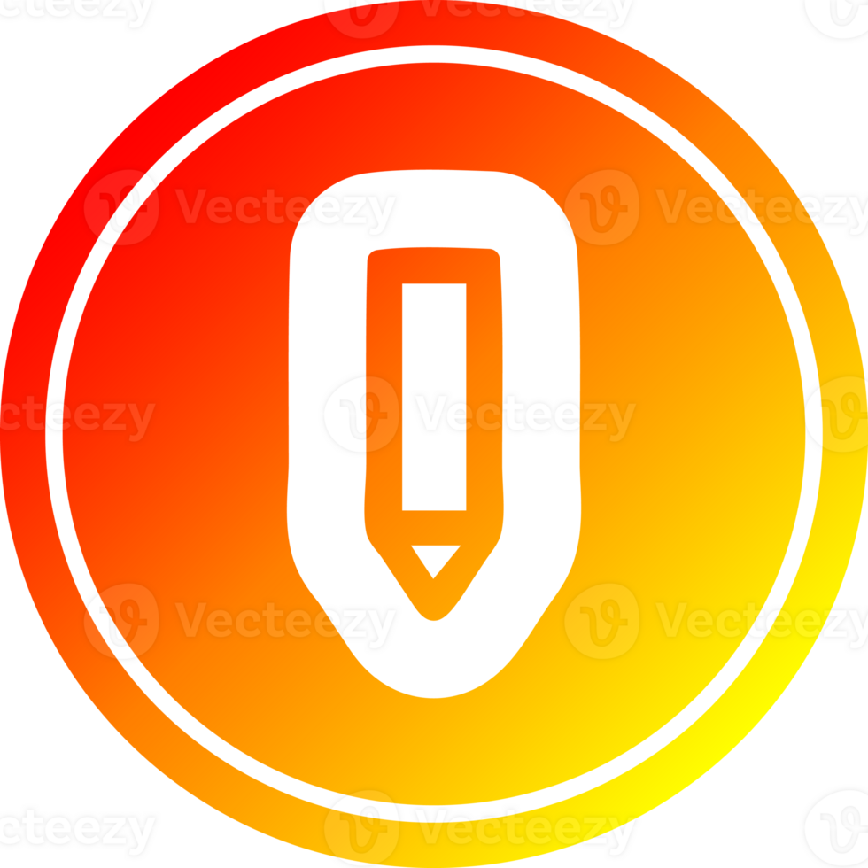 simple pencil circular icon with warm gradient finish png
