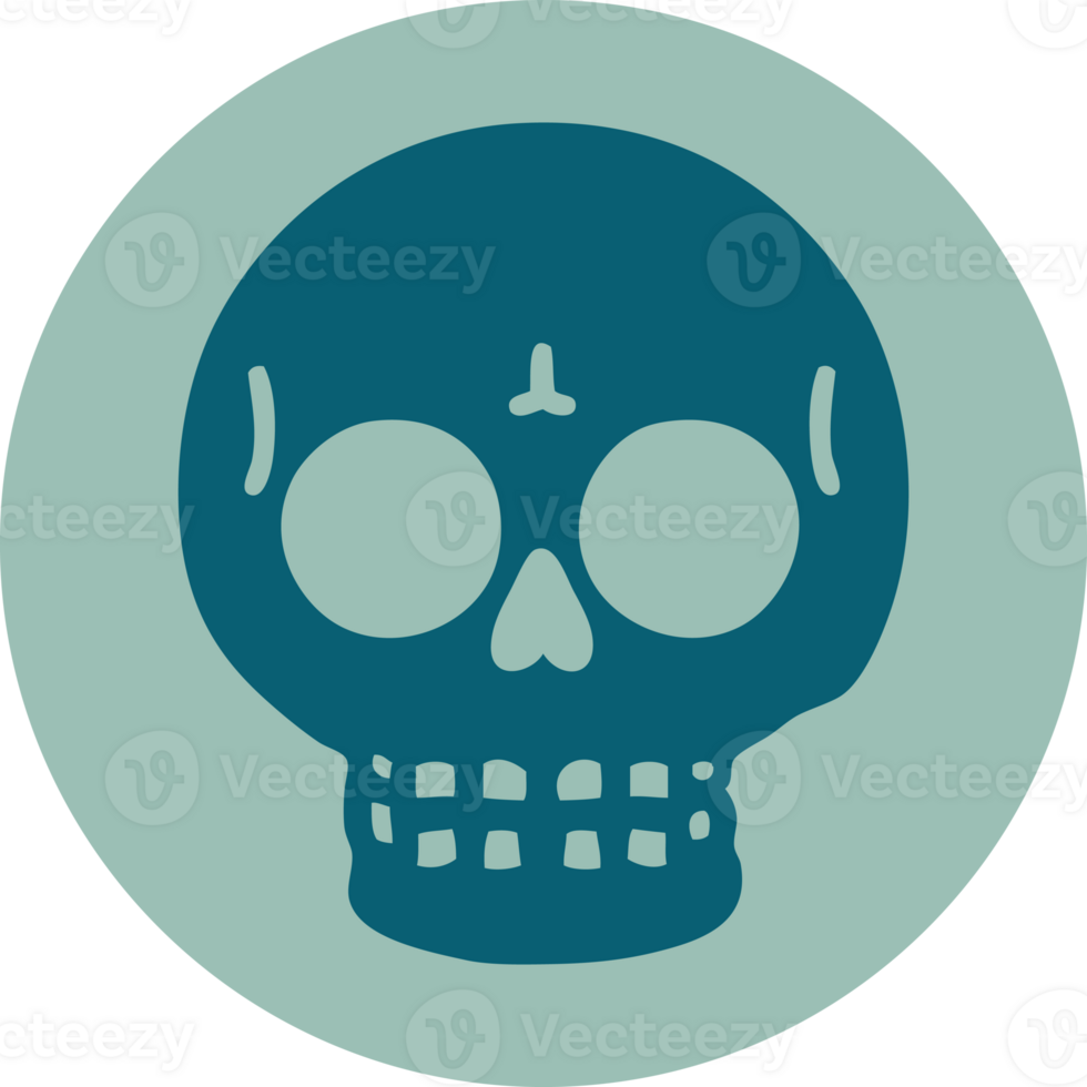 iconic tattoo style image of a skull png