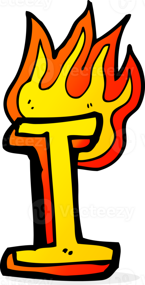 cartoon flaming letter png