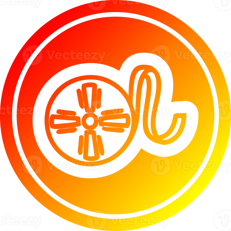 movie film reel circular icon with warm gradient finish png