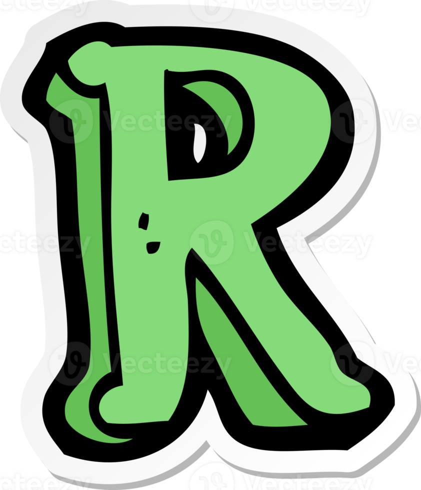sticker of a cartoon letter R png