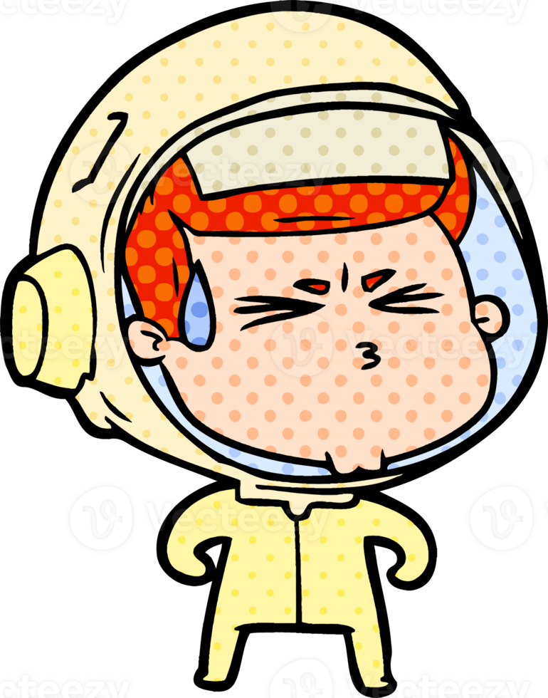 cartoon stressed astronaut png
