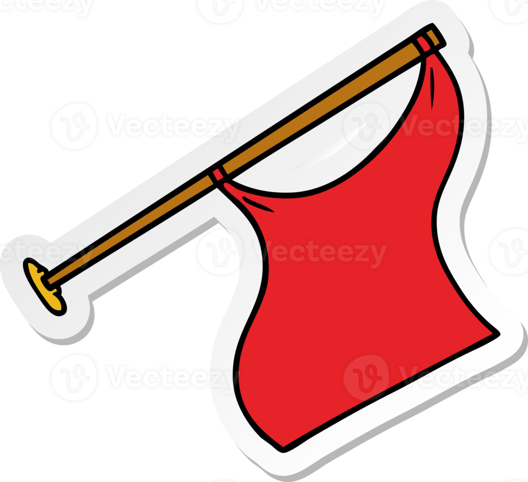 hand drawn sticker cartoon doodle of a white flap on pole png