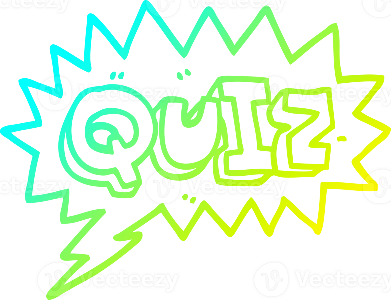cold gradient line drawing of a cartoon font quiz png