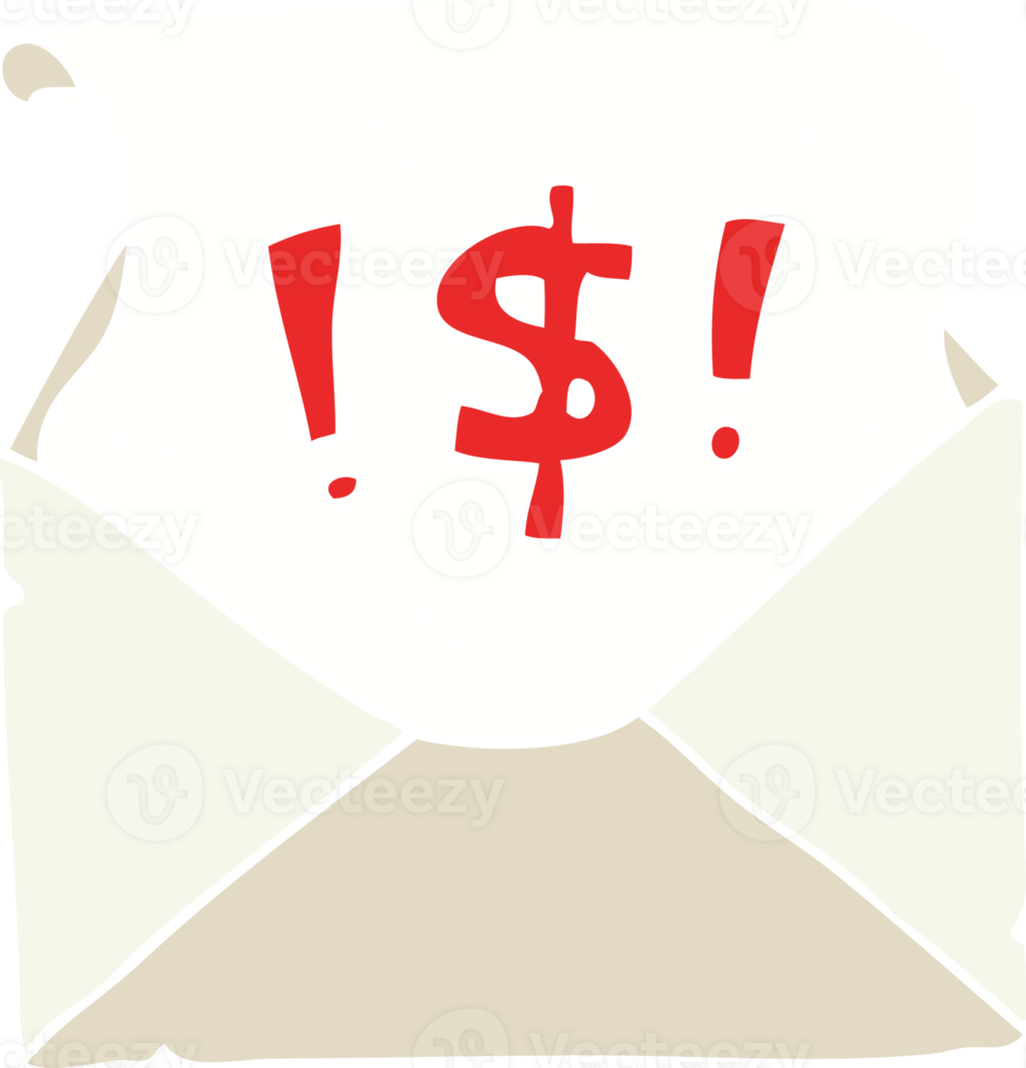 flat color illustration of abusive letter png