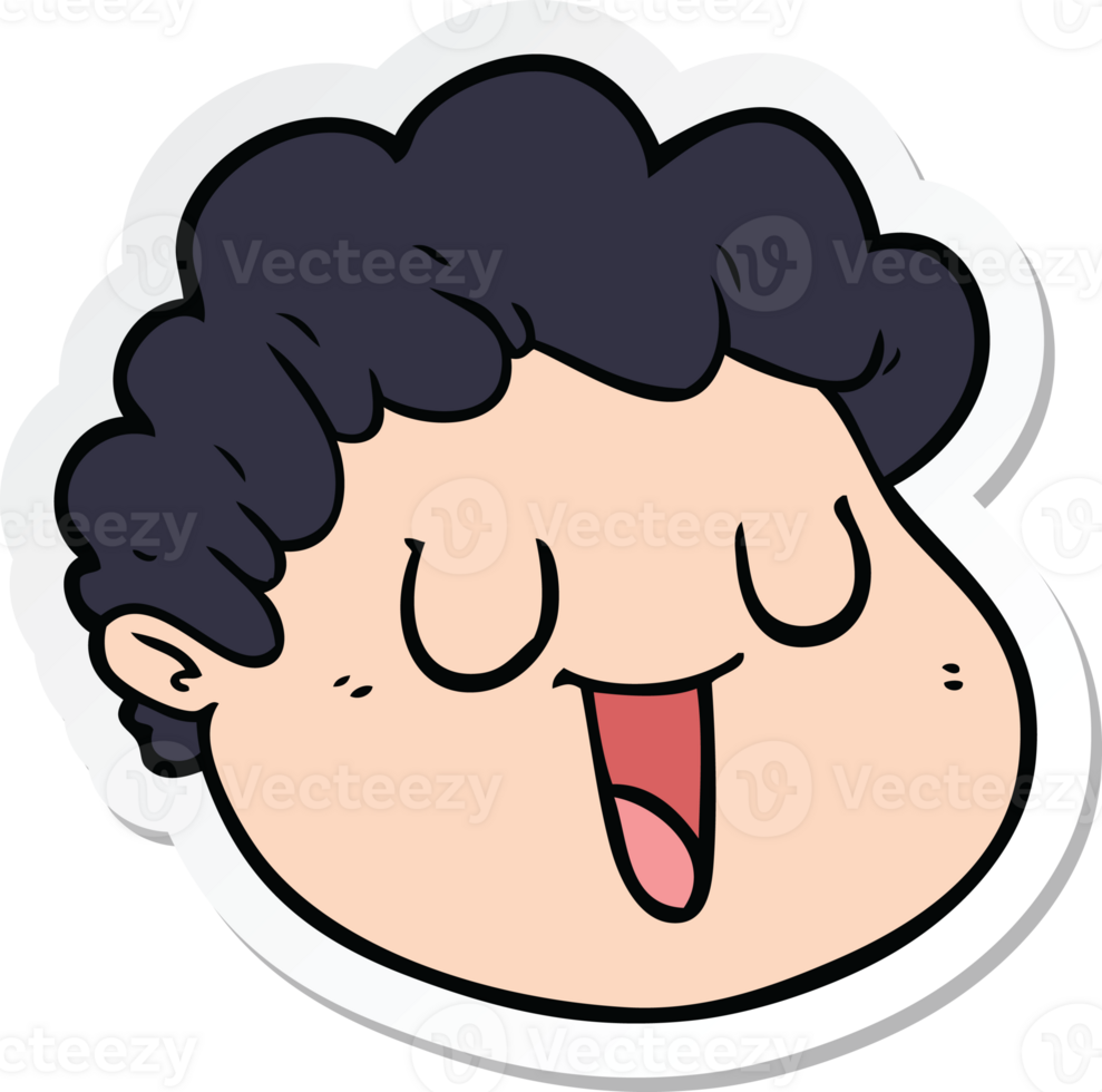 sticker of a cartoon male face png