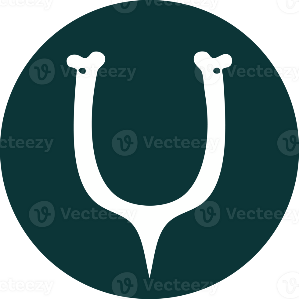 iconic tattoo style image of a wish bone png