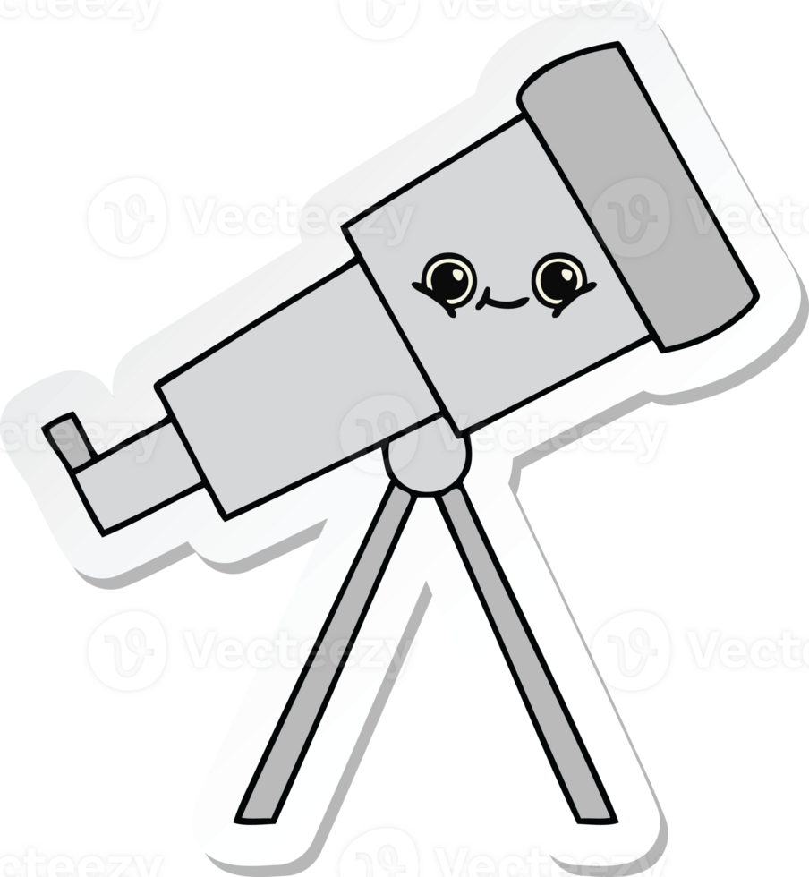 sticker of a cute cartoon telescope png