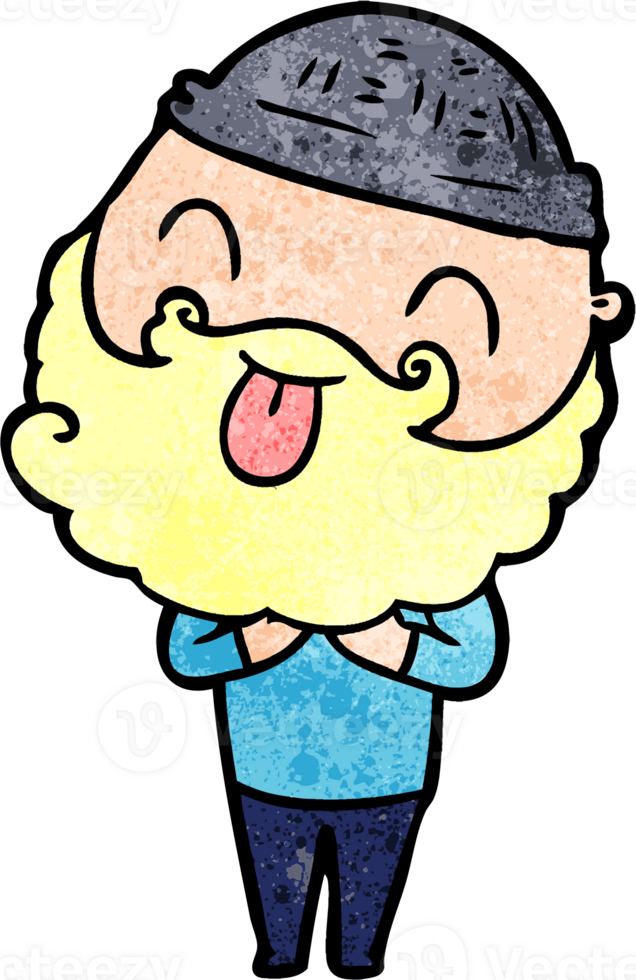 man with beard sticking out tongue png