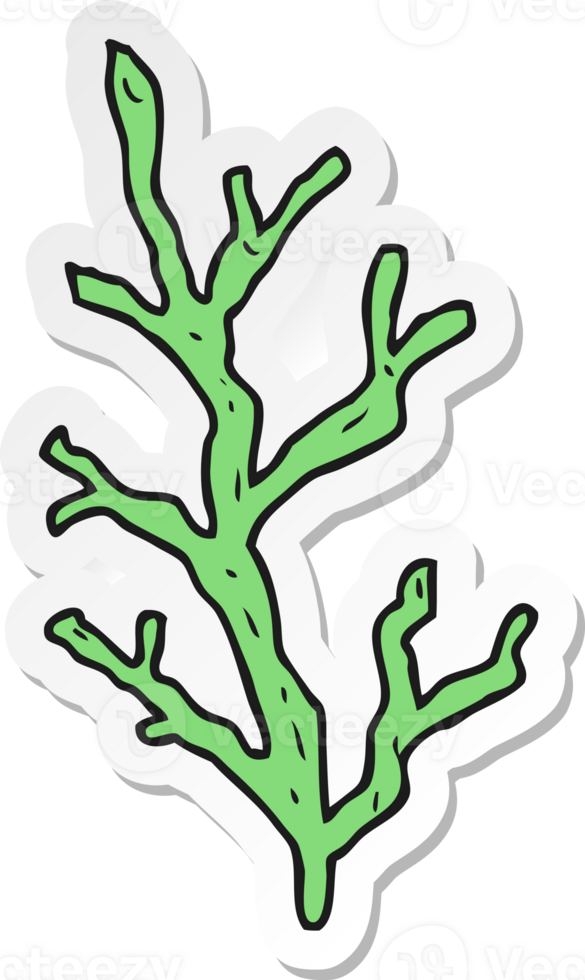 sticker of a cartoon seaweed png