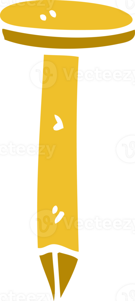 cartoon doodle brass nail png