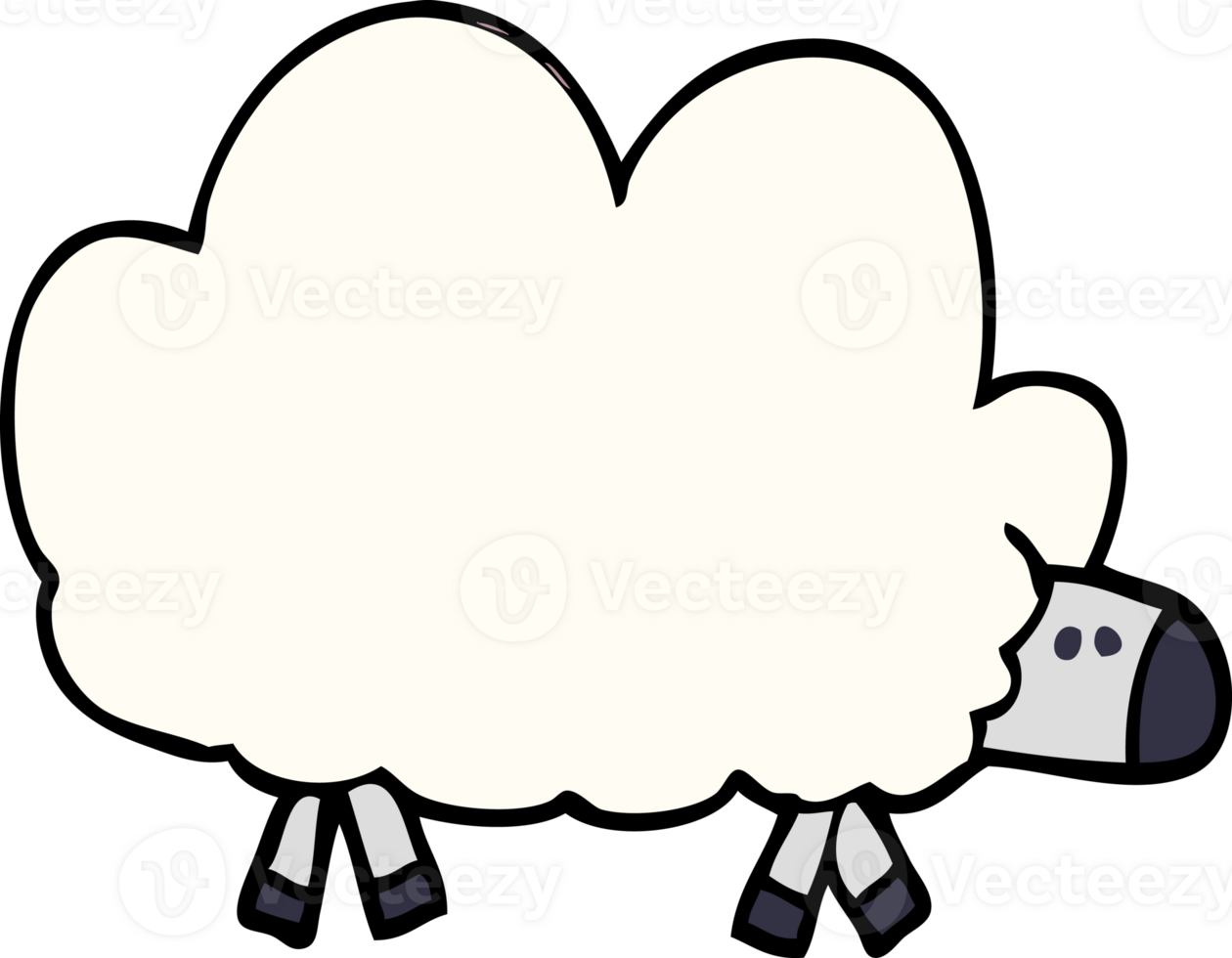 cartoon doodle of a sheep png