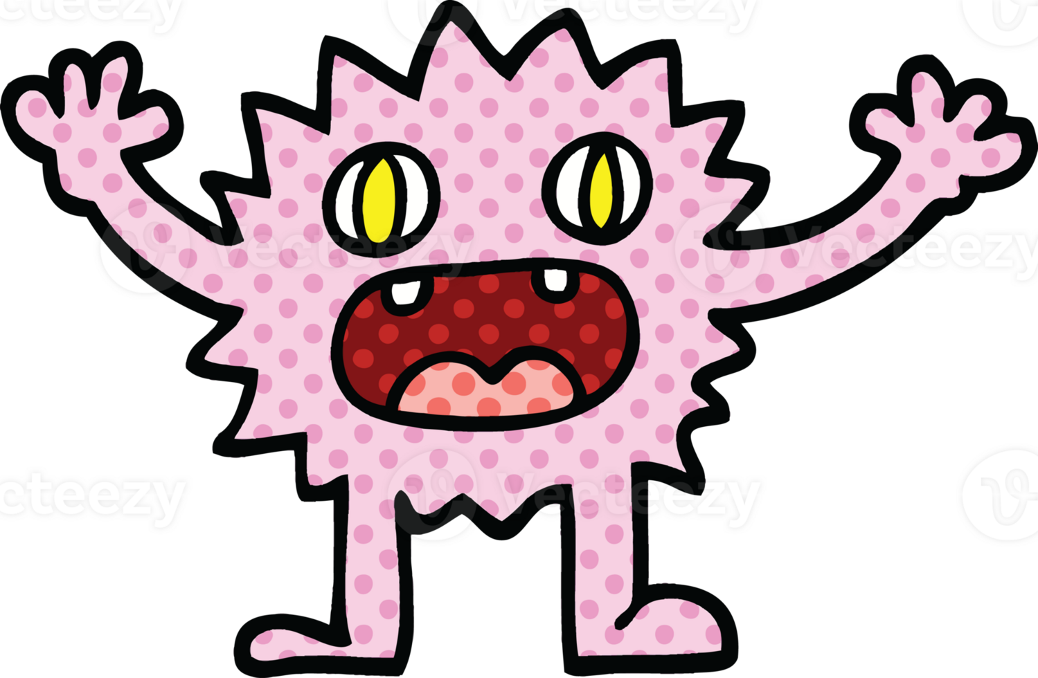 comic book style cartoon funny furry monster png