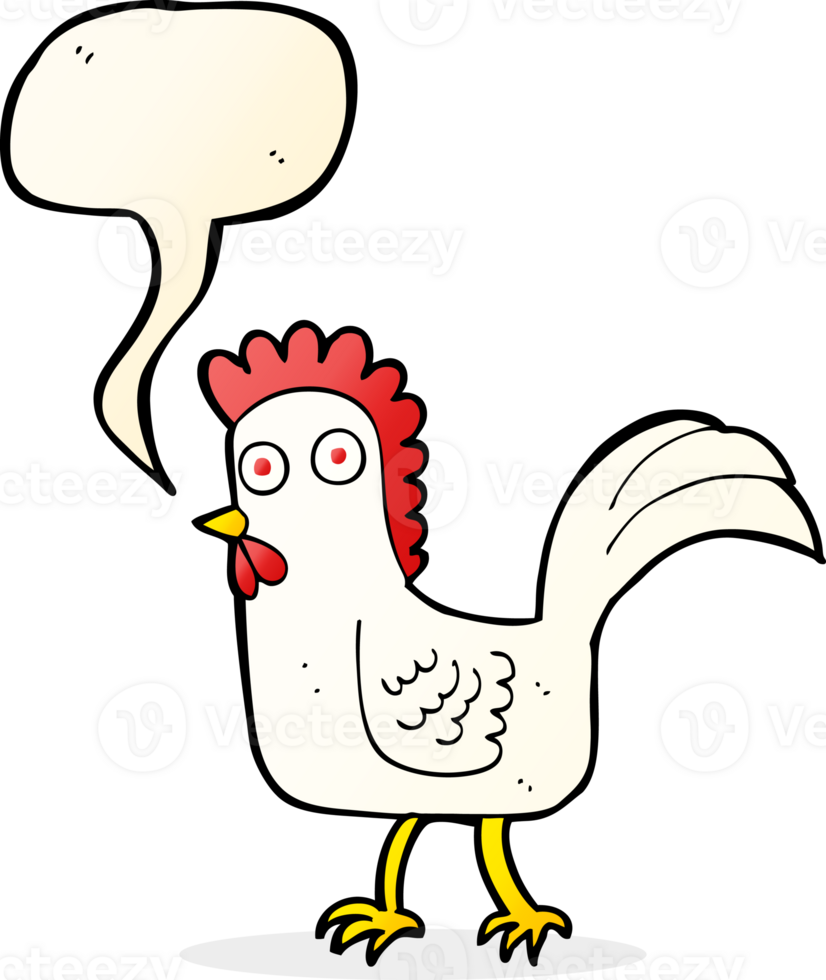 cartoon chicken with speech bubble png