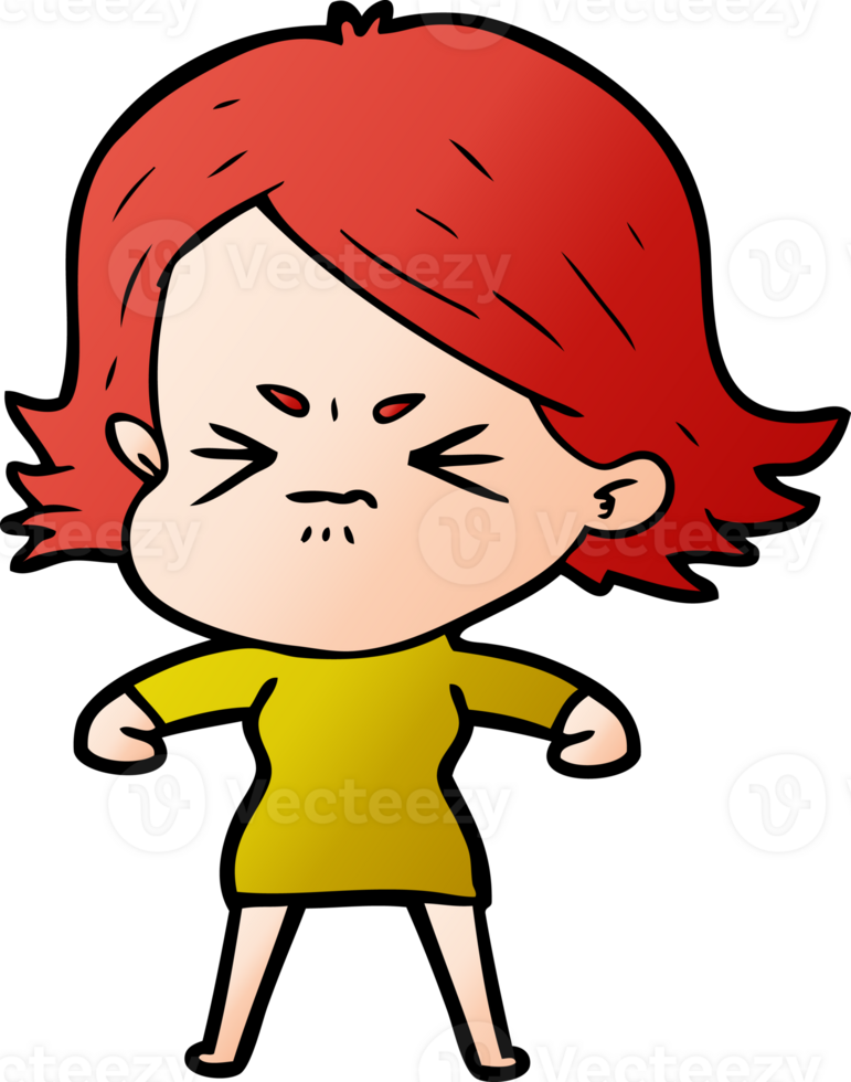 cartoon angry girl png