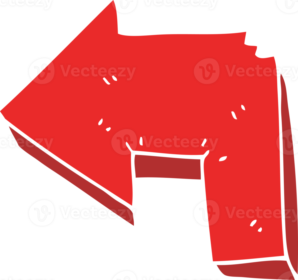 flat color illustration of direction arrow png