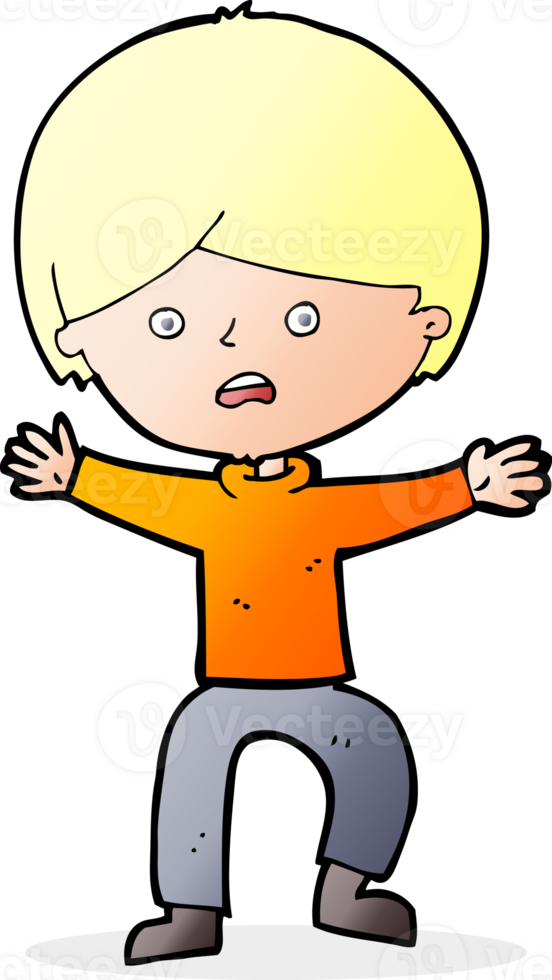 cartoon boy panicking png