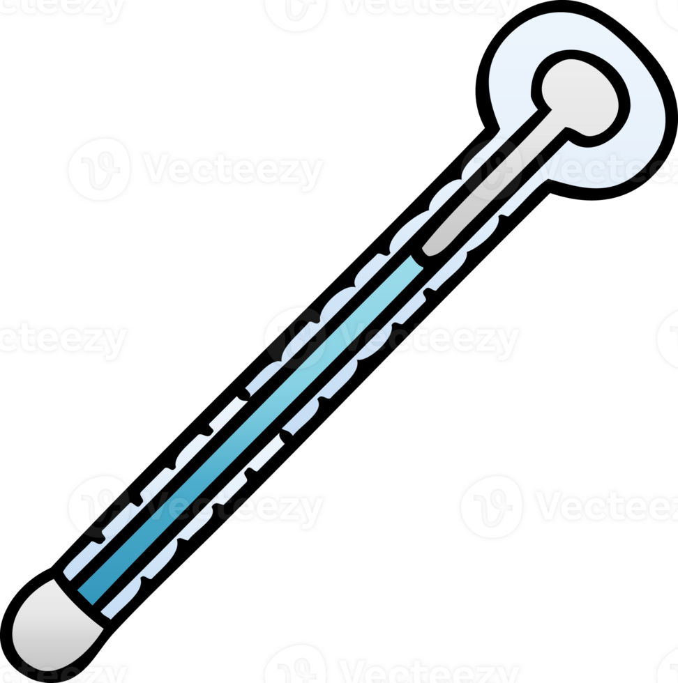 gradient shaded quirky cartoon thermometer png