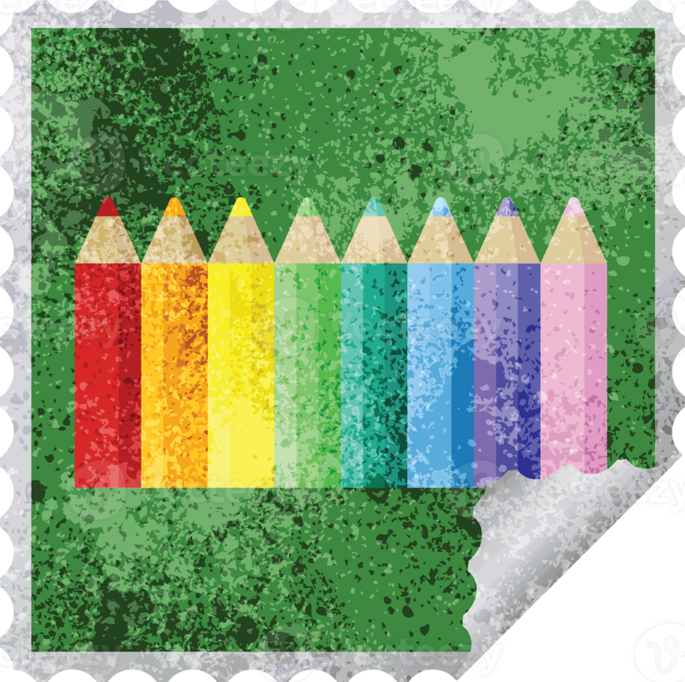 color pencils graphic square sticker stamp png