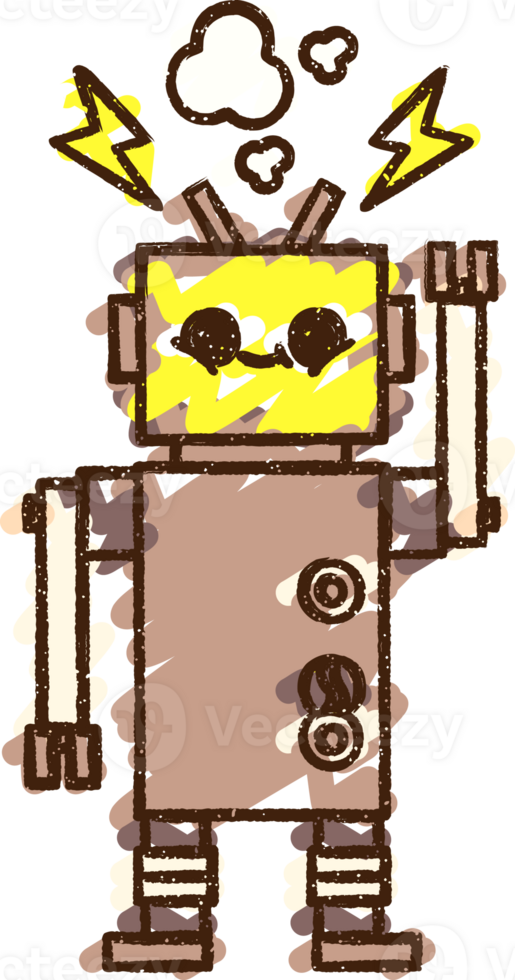 Robot Chalk Drawing png
