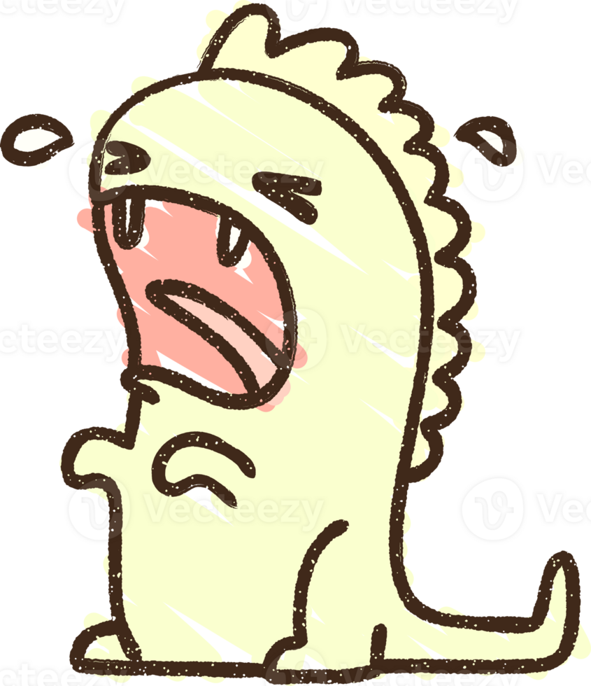 Crying Dinosaur Chalk Drawing png