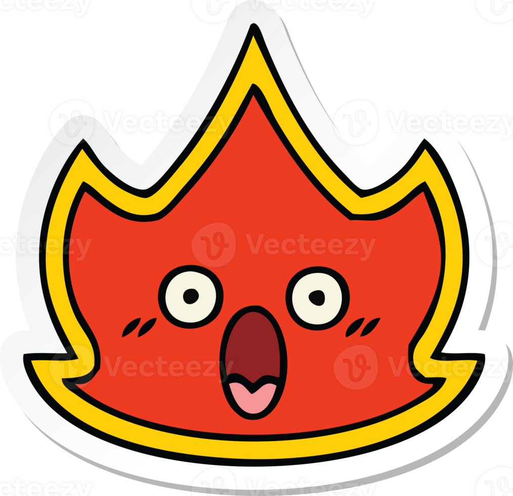 sticker of a cute cartoon fire png