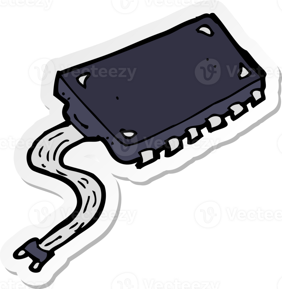 sticker of a cartoon computer chip png