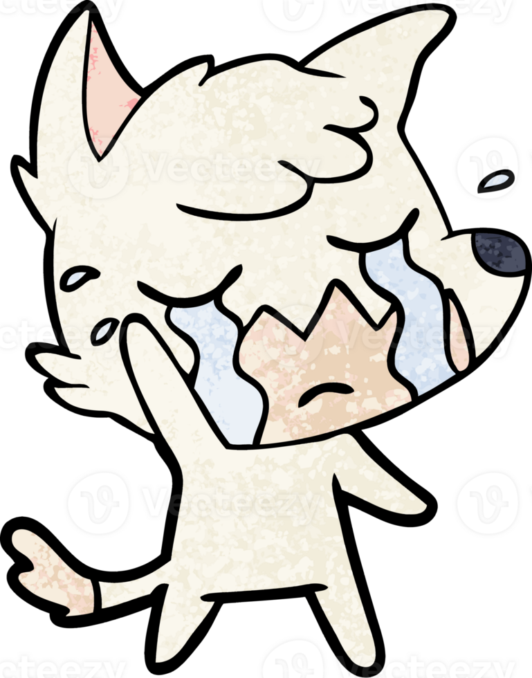 crying waving fox cartoon png