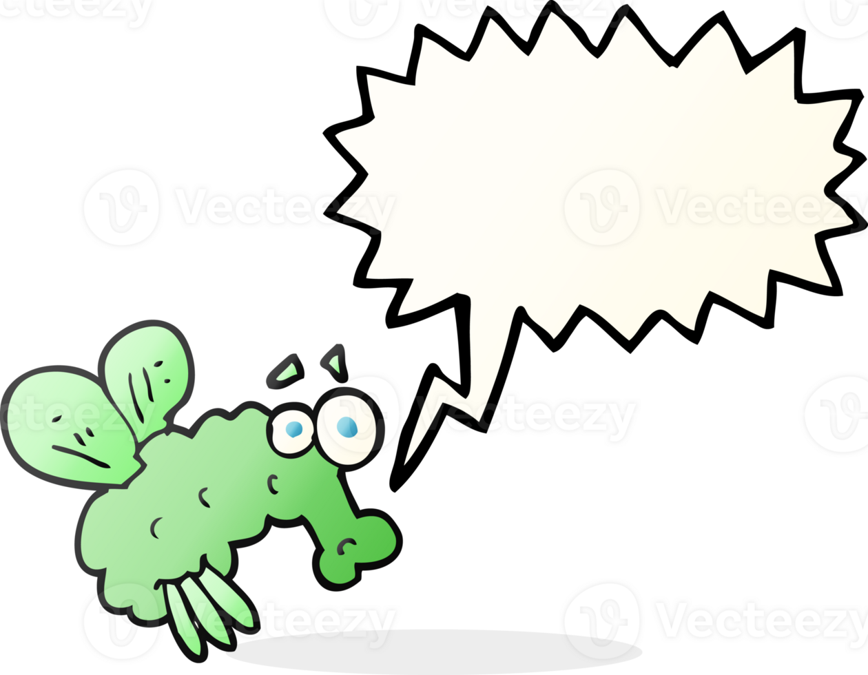hand drawn speech bubble cartoon fly png