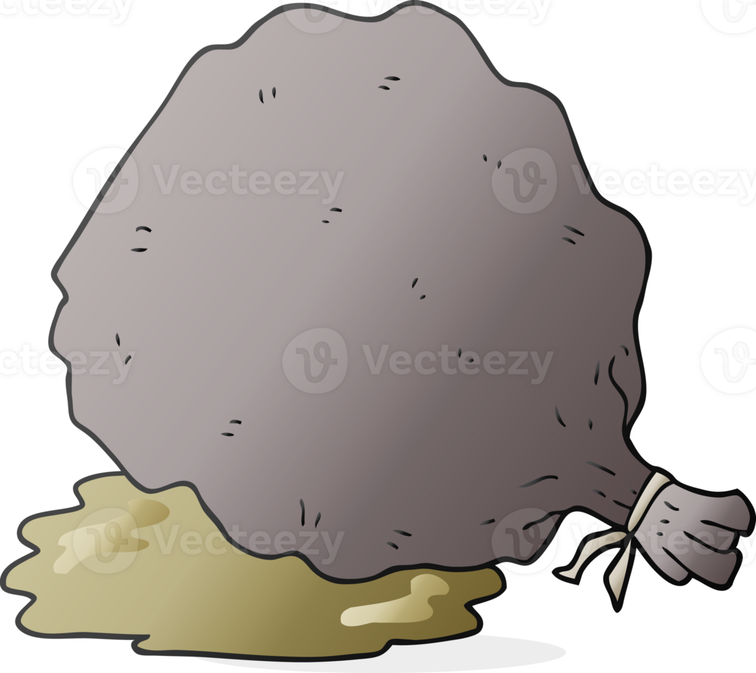 hand drawn cartoon sack of garbage png