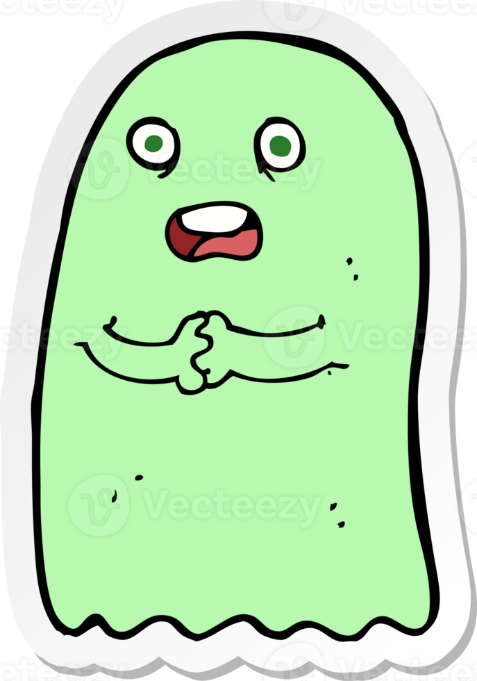 sticker of a funny cartoon ghost png