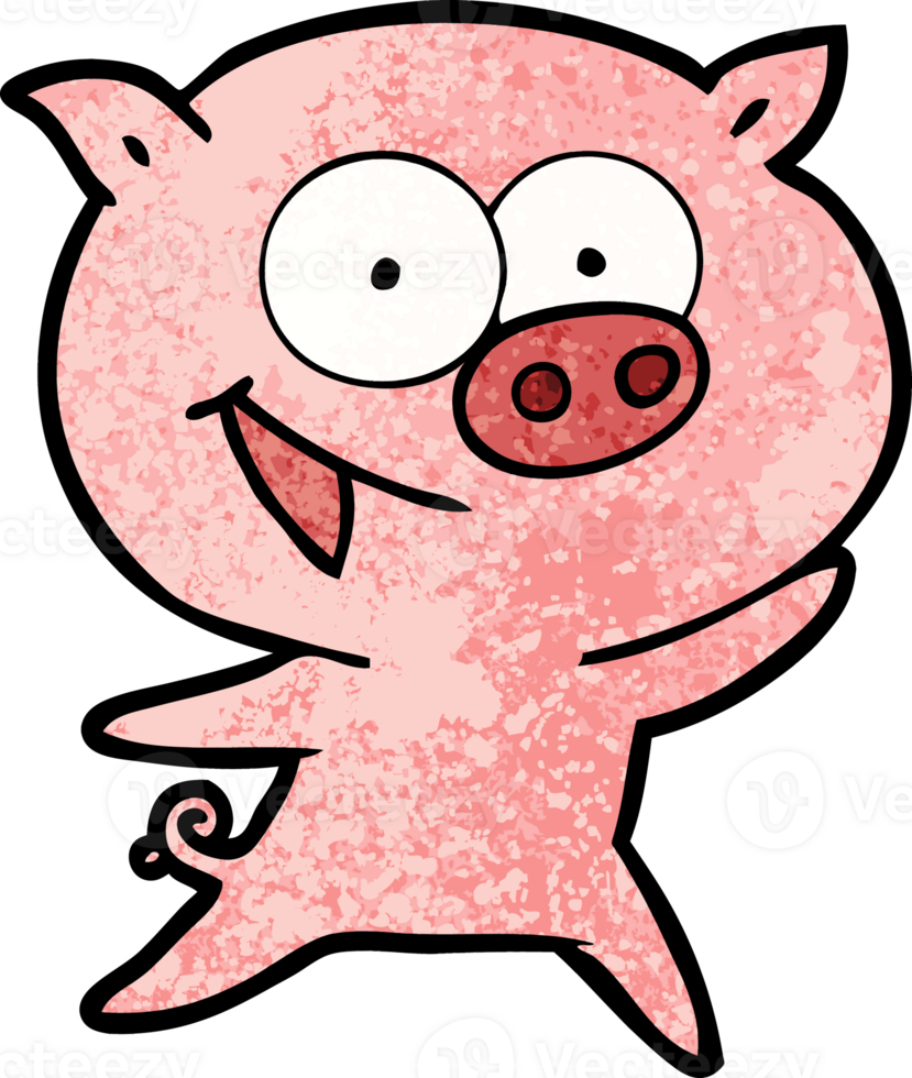 cheerful pig cartoon png