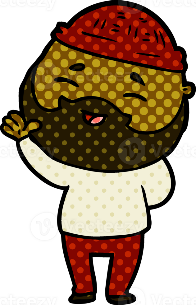 cartoon happy bearded man png