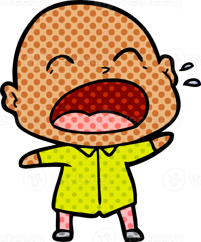 cartoon shouting bald man png
