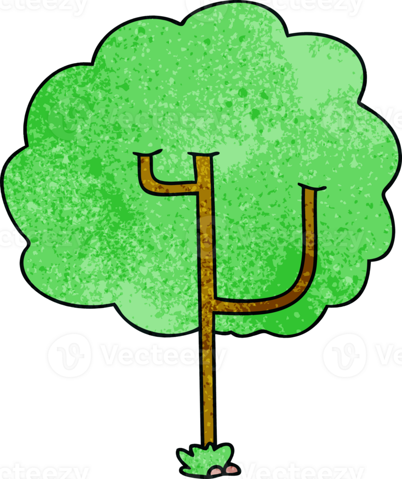 hand drawn quirky cartoon tree png