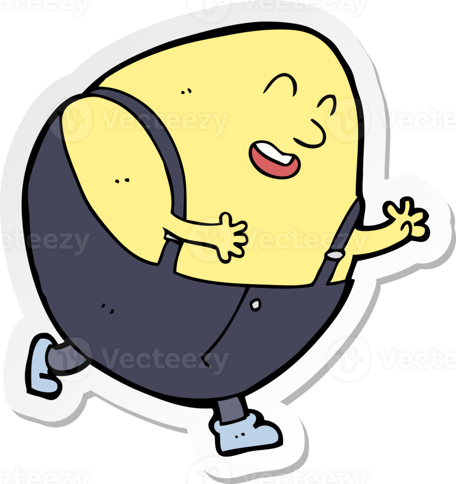 sticker of a cartoon humpty dumpty egg character png