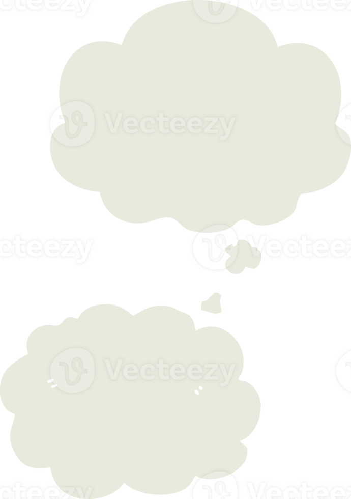 cartoon cloud with thought bubble in retro style png