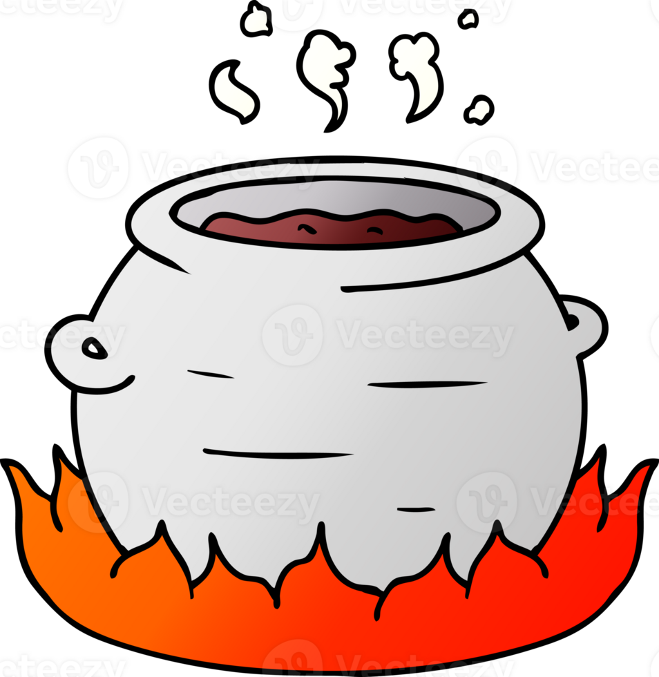 hand drawn gradient cartoon doodle of a pot of stew png