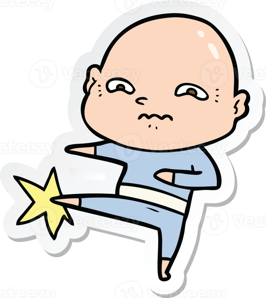 sticker of a cartoon nervous man png