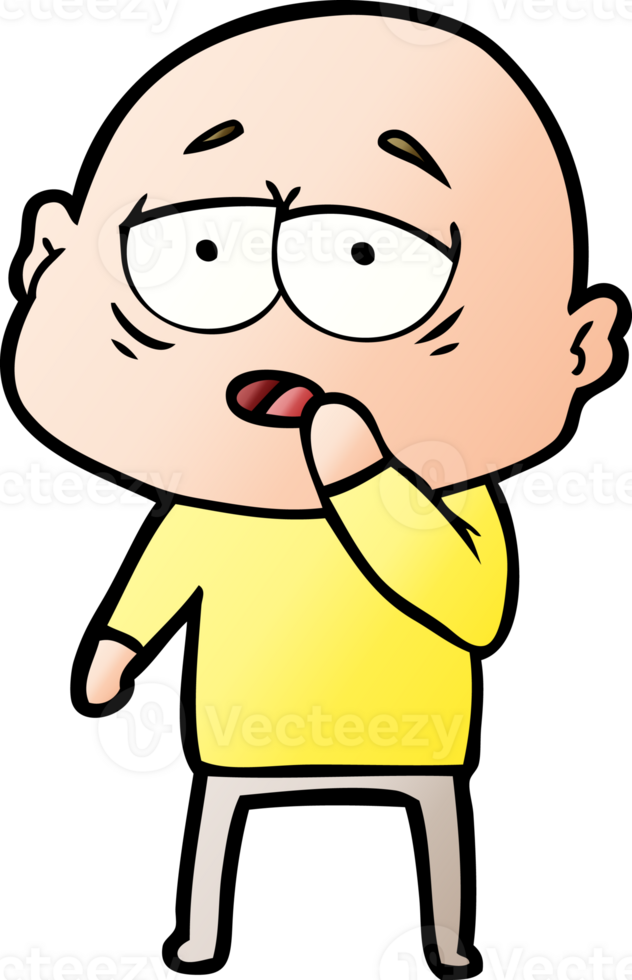 cartoon tired bald man png