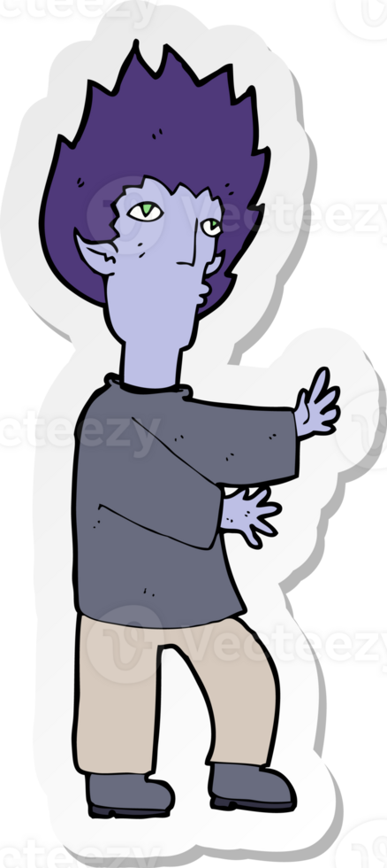 sticker of a cartoon vampire man png