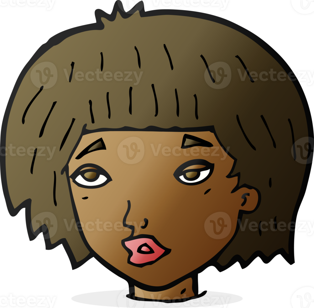 cartoon bored looking woman png