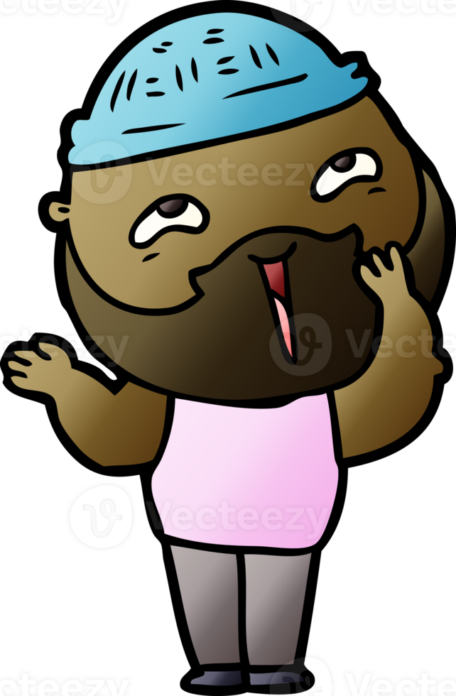 cartoon happy bearded man png