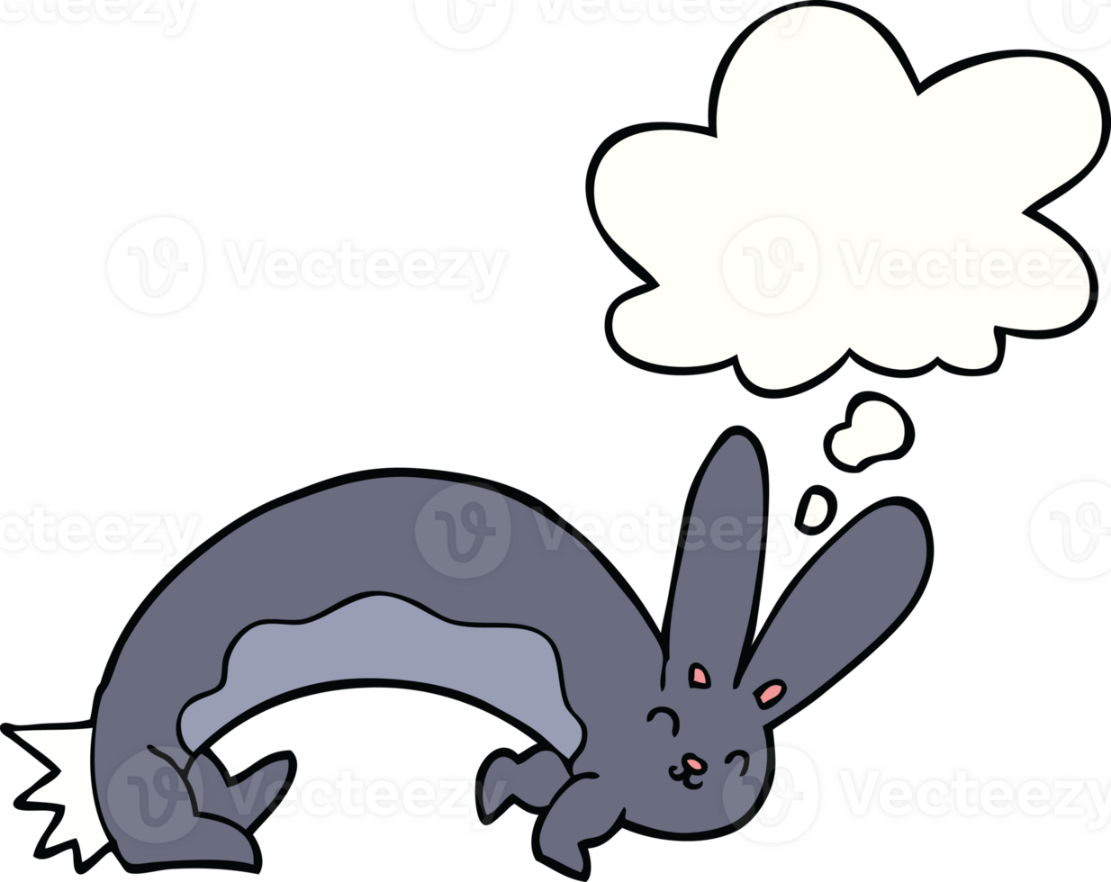 funny cartoon rabbit with thought bubble png